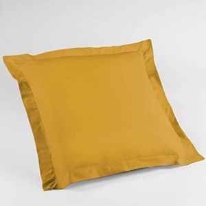 Taie d'oreiller carr&eacute;e coton bio (63 cm) Biolina Jaune ocre