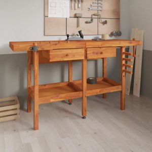 VidaXL Établi avec tiroirs et étaux 162x62x83 cm Bois massif d'acacia