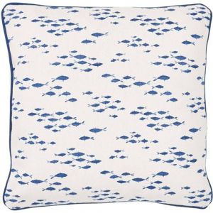 Batela - Coussin en coton Sea 45 x 45 cm Banc de poissons