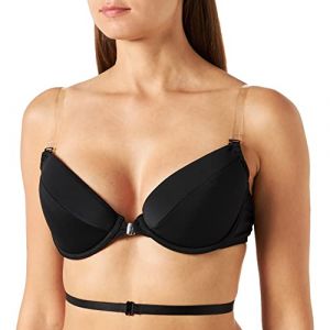 VIVISENCE Femme Soutien-Gorge Push-Up Dos Nu 1040, Noir,90C
