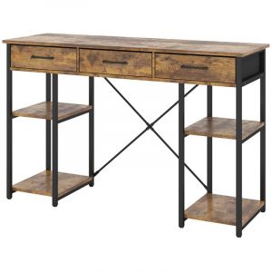 Coiffeuse Chino, Chêne rustique, 120 cm avec 3 tiroirs Vicco