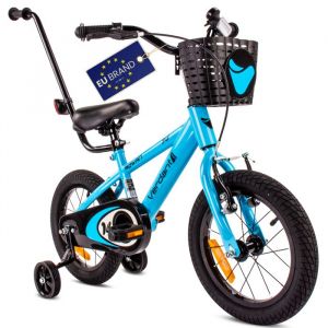 Sun Baby Vélo Enfant - Verdant Bike - Roues 14" - 3 à 5 ans - panier - garde-chaîne - cloche - Bleu