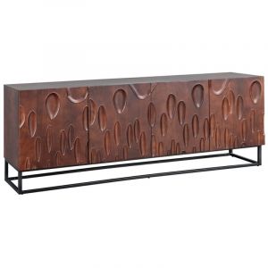 Buffet 175 cm 4 portes bois massif acacia noyer fonc&eacute; &ndash; Collection ORIGIN