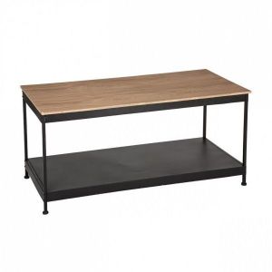 Image de Table Basse Industriel "Joris" 120cm Noir & Bois