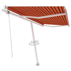 VidaXL Auvent automatique sur pied 450x300 cm Orange/marron