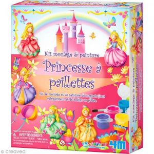 4M - Kidz Labs Kit moulage et peinture - Princesse à paillettes