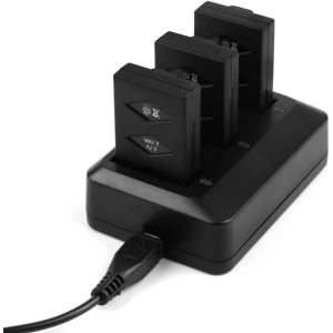 Parrot YUNIQUE FRANCE 3 Piece MiniDrone Batteries Lipo 600mAh + 3-Port chargeur rapide pour Jumping Sumo Rolling Spider Mambo