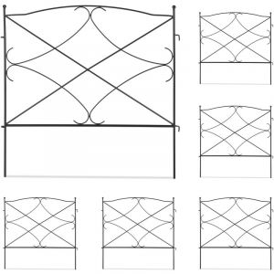 Relaxdays 6 pièces Barrière de jardin en métal - 10041702-0
