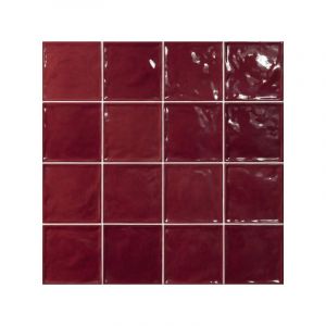 Carrelage Zellige Pompei rouge Brillant 15x15 cm