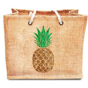 Ruedelafete Sac Jute sequins ANANAS