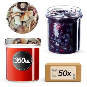 KADAX 50x Pot Bocaux 350ml Verre Pour Conserves Confiture Miel avec bouchons à vis Fi82