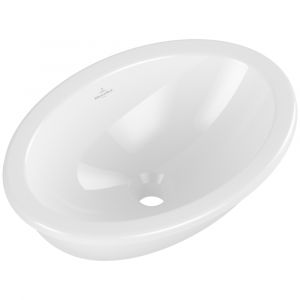 Villeroy & Boch Vasque ovale à encastrer par-dessous Loop & Friends TitanCeram, 66 x 47, Stone White CeramicPlus,