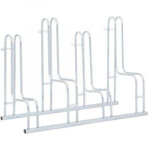 VidaXL Support de vélo au sol autoportant pour 4 vélos acier galvanisé