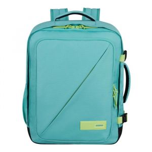 American Tourister Take2Cabin - Sac de cabine Ryanair/Wizz Air/Vueling 40 x 30 x 20 cm, 26,5 L, 0,60 kg, bagage à main, sac à dos d'avion MS, turquoise/vert (Dusty Turquoise/Lime)