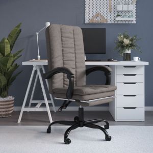 VidaXL Fauteuil inclinable de bureau Taupe Tissu Taupe