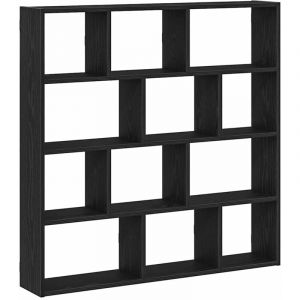 VidaXL Tagère cube murale 12 compartiments noir bois d'ingénierie