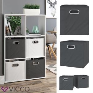 Boîte pliable 30x30cm Anthracite lot de 2 Vicco