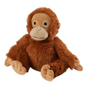 Warmies Peluche orang-outan lestée avec parfum de lavande française, sac de blé, passe au micro-ondes pour soulager l'anxiété et le stress, taille junior, peluche chaude ou froide