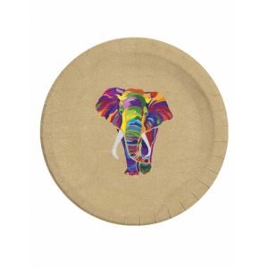 8 iettes en carton biodégradable éléphant multicolore 23 cm Taille Unique