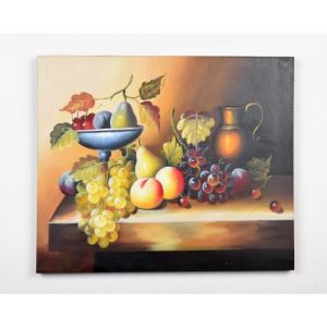 Image de Tableau d&eacute;co Fruits 1 - Peinture &agrave; l'huile - 50 x 60 x 3 cm - Tableau d&eacute;co Peinture sur toile peinte &agrave; la main - Peinture &agrave; l'huile - 50x60x3cm