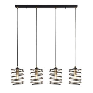 Boutica-design Suspensions Spring 4x40W E14 Or Noir