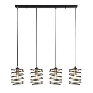 Image de Boutica-design Suspensions Spring 4x40W E14 Or Noir