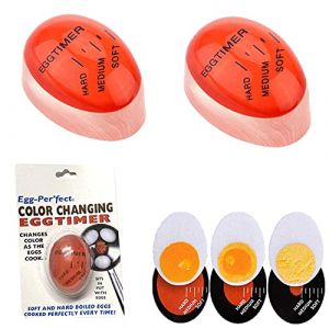 ZONSUSE Minuterie D'oeufs Cuisine, 2 PCS Bouillir Doux, Moyen ou Dur Minuterie à Oeufs à Changement de Couleur Minuterie à Oeufs Sûre Réutilisable pour Cadeau et Utilisation à la Maison