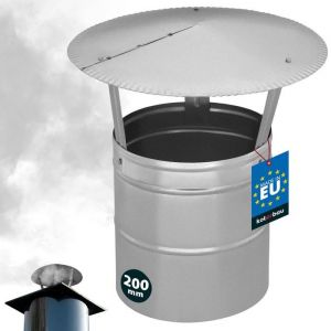 Chapeau de cheminée en acier galvanisé 200 mm - Chapeau de Cheminée pare-pluie de Toit - KOTARBAU