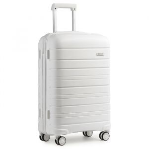 Valise Trolley Moyenne 65cm Valise de Transport Rigide en Polypropyl&egrave;ne L&eacute;ger &agrave; 4 roulettes avec Serrure TSA Int&eacute;gr&eacute; 66L Blanc