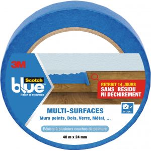 Scotch Adhésif BLUE masquage souple multiusage blue L.40 m x l.24 mm, bl