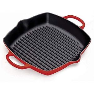 Le Creuset Skillet profond en fonte émaillée Signature avec poignée d'assistance et deux becs verseurs, 30 cm, Cerise, 20200300600422