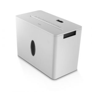 Hama Broyeur de Papier, Destructeur D&eacute;chiqueteuse Documents Cartes Agrafes, 4 Feuilles A4 &agrave; la Fois, Lames aciers, Securit&eacute; on/Off Automatique, Fonction Retour, Corbeille 8L, S&eacute;curit&eacute; P4 T4 E3, Blanc