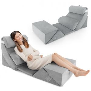 Coast Set de 7 coussins de lecture en mousse à mémoire de forme / coussins orthopédiques / housse lavable / ergonomique / gris