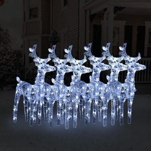 Image de VidaXL Rennes de Noël 6 pcs 240 LED Blanc froid Acrylique