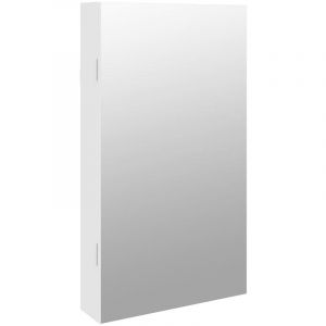 VidaXL Armoire à bijoux avec miroir et éclairage LED mural blanc