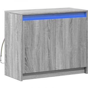 VidaXL Buffet avec LED sonoma gris 72x34x61 cm bois d'ingénierie, meuble de rangement, meuble de rangement cuisine, meuble de rangement de salon
