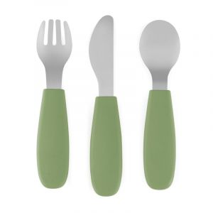 Petite&Mars Take&Match Stainless Steel Cutlery Set bestik til b&oslash;rn Sweet Pea 12m+ 3 stk.