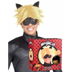 Image de Coffret perruque et masque Chat Noir Miraculous adulte Taille Unique