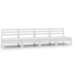 VidaXL Canapés centraux de jardin 4 pcs Blanc Bois de pin massif