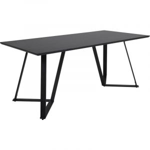 Image de Table de repas acier et mdf Marina 180 x 90 cm - Noir