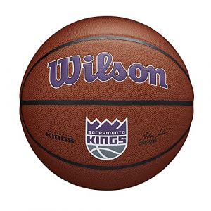 Wilson Ballon de Basket TEAM ALLIANCE, SACRAMENTO KINGS, int&eacute;rieur/ext&eacute;rieur, cuir mixte taille : 7