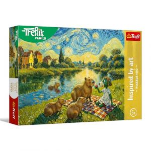Image de Trefl The ik Family, Inspired by Art, Nourrir Les capybaras - 100 pi&egrave;ces - Puzzles color&eacute;s avec des Personnages de Contes de f&eacute;es, Amusement pour Les Enfants &acirc;g&eacute;s de 5 Ans et Plus