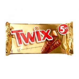 Mars Barres Twix miniatures nappées caramels et enrobées de chocolat au lait - 5x 2 bâtons de 25 g