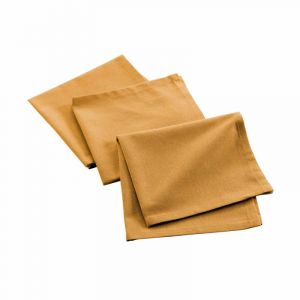 Image de Lot de 3 serviettes coton recyclé (40 cm) Mistral Jaune moutarde