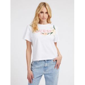 Guess T-shirt imprimé logo floral Blanc - Couleur Blanc - Taille M