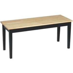 Image de Homcom Banc 2 personnes dim. 102L x 36l x 45H cm bois de pin noir 102x36x45cm Noir