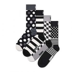 Happy socks 4-Pack Classic Black & White Socks Gift Set Chaussettes, Multicolore, M (Lot de 4) Unisex