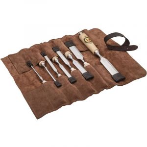 Kirschen Jeu de ciseaux à bois - Lot de 8 ciseaux à bois (4, 6, 10, 12, 16, 20, 26, 30 mm) et étui en daim - 1131002