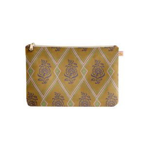 Porte-monnaie velours graphique doré
