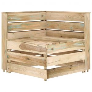 VidaXL Canapé palette d'angle de jardin Bois de pin imprégné